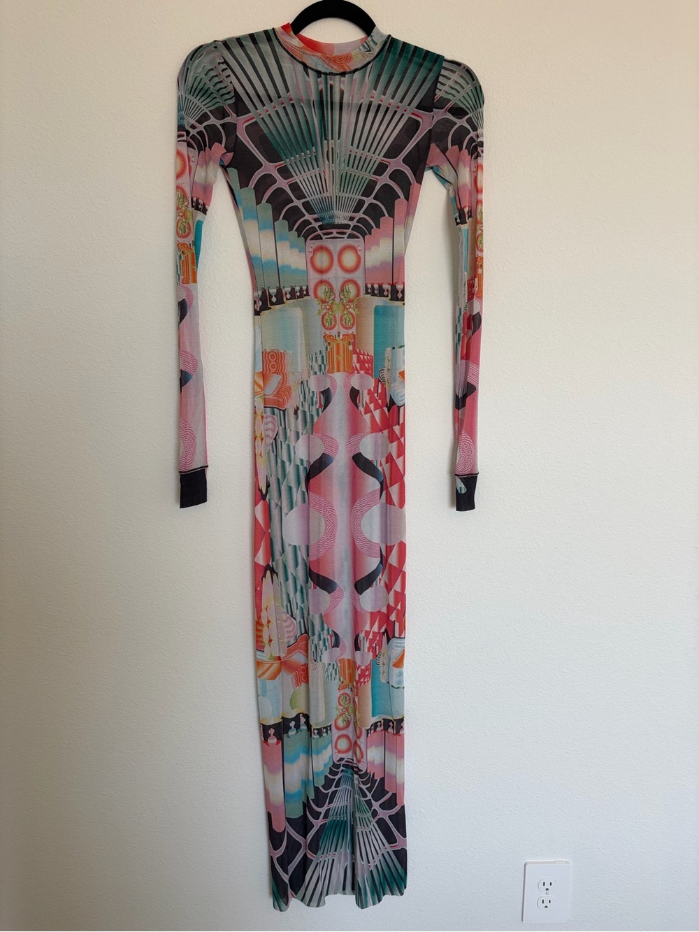RARE Skims Summer Mesh Long Sleeve Dress Deco Train - Picture 4 of 6
